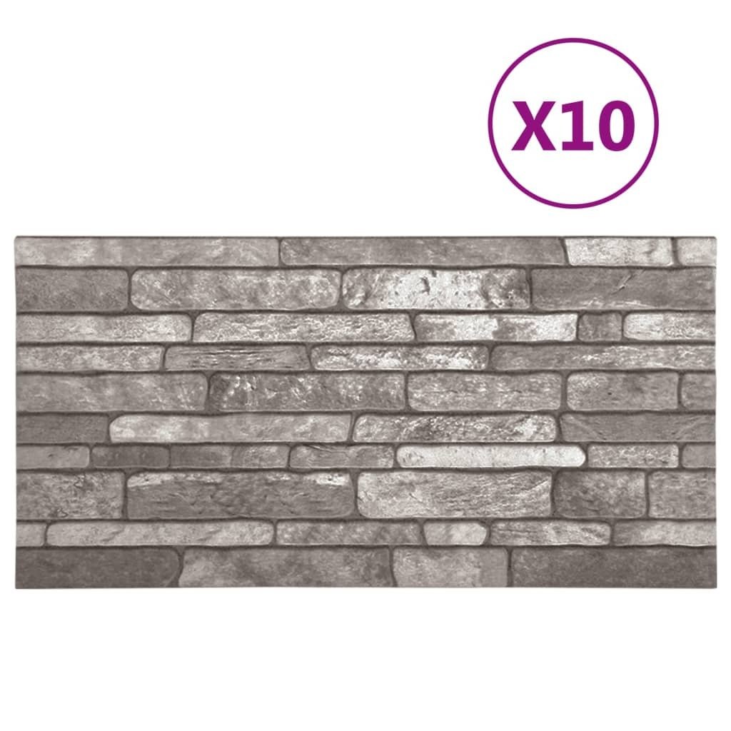 3D Wall Panels with Dark Gray Brick Design 10 pcs EPS - Image 2