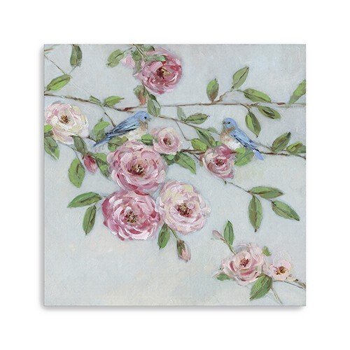 Large Pretty Pink Blooms Floral & Botanical Canvas Wall Art