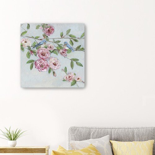 Large Pretty Pink Blooms Floral & Botanical Canvas Wall Art - Image 3