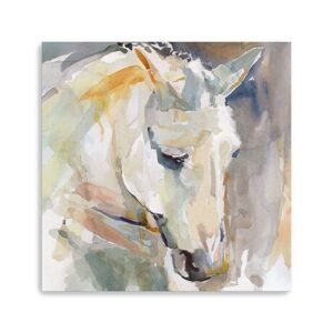 20" X 20" Watercolor Horse Canvas Digital Print Abstract Wall Art