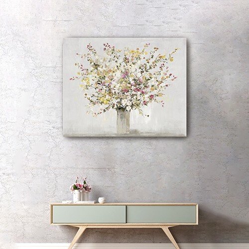 Small Colorful Wildflowers in a Vase Canvas Wall Art - Image 3