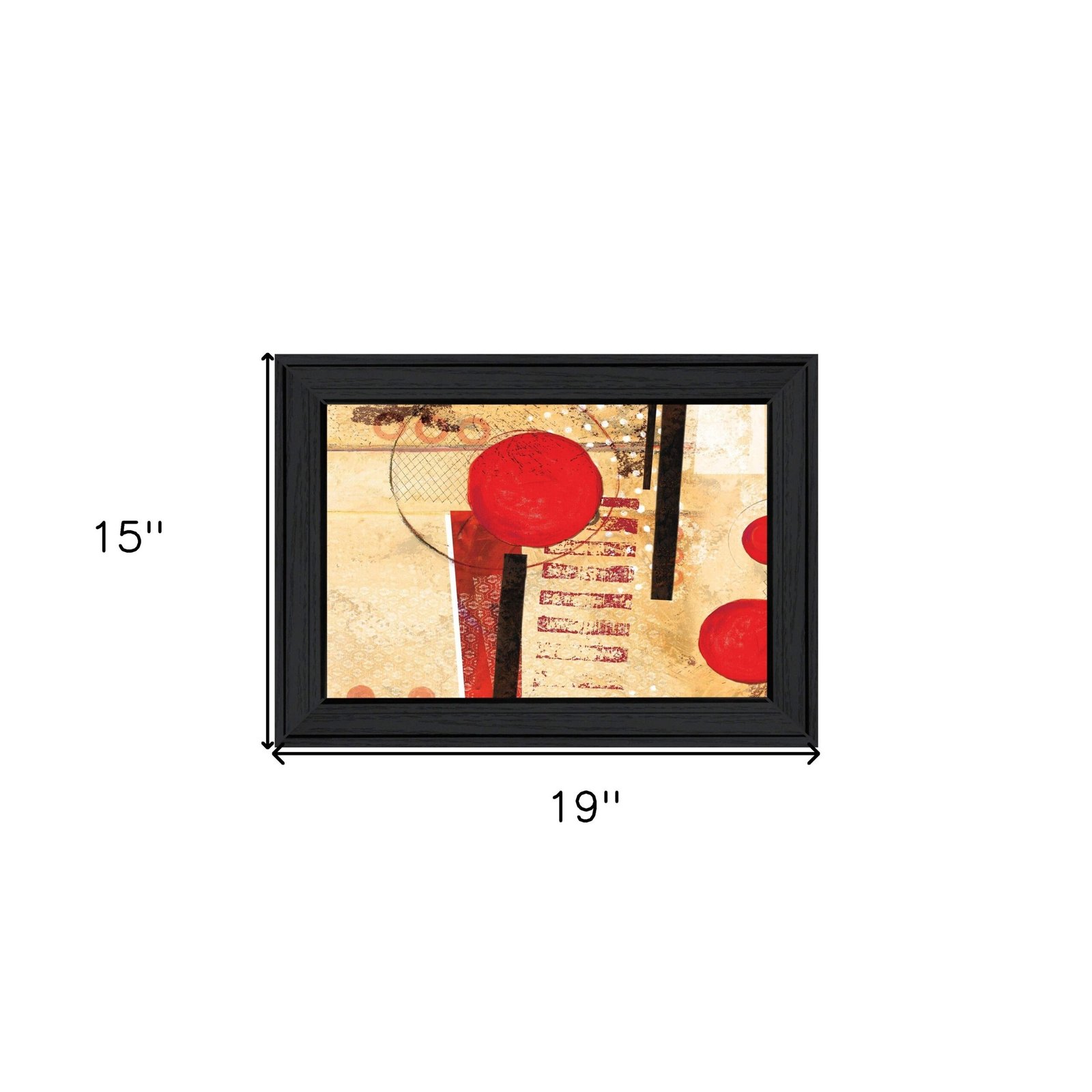 Circular Abstract Wall Art 2 Black Framed Canvas Print - Image 4