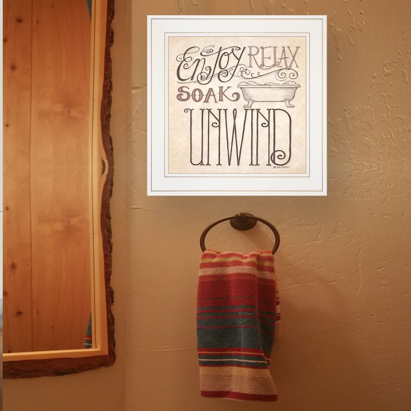 Soak and Relax 2 White Framed Print Bathroom Wall Art - Image 3