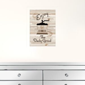 The Daily Grind 4 White Framed Print Kitchen Wall Art
