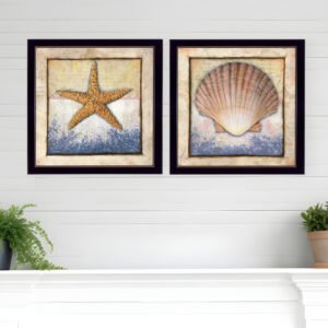 Set Of Two Sea Journey Black Framed Print Wall Art