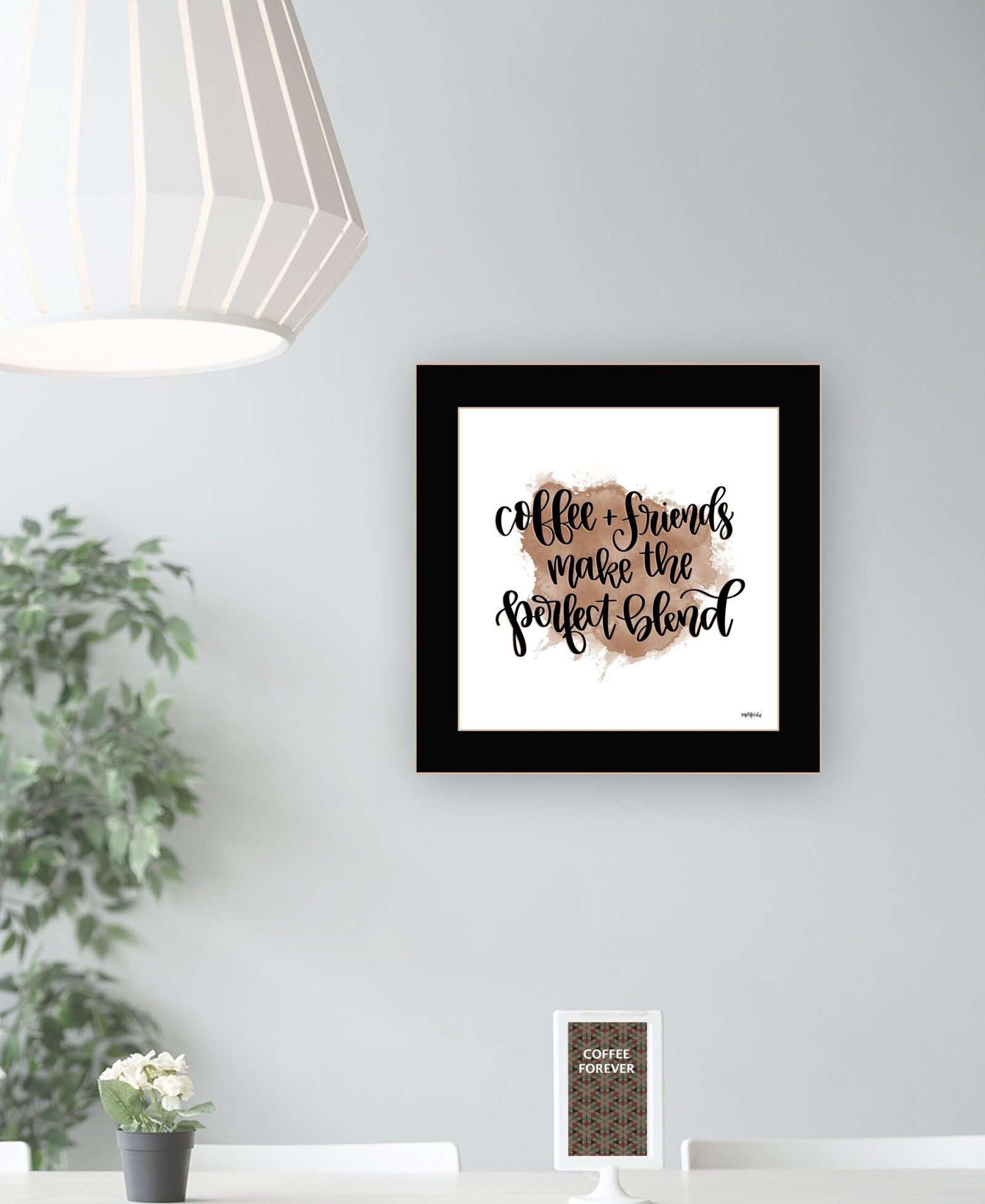 Coffee and Friends 1 Black Framed Print Wall Art - Image 3