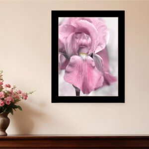 Pink Iris Black Framed Print Wall Art