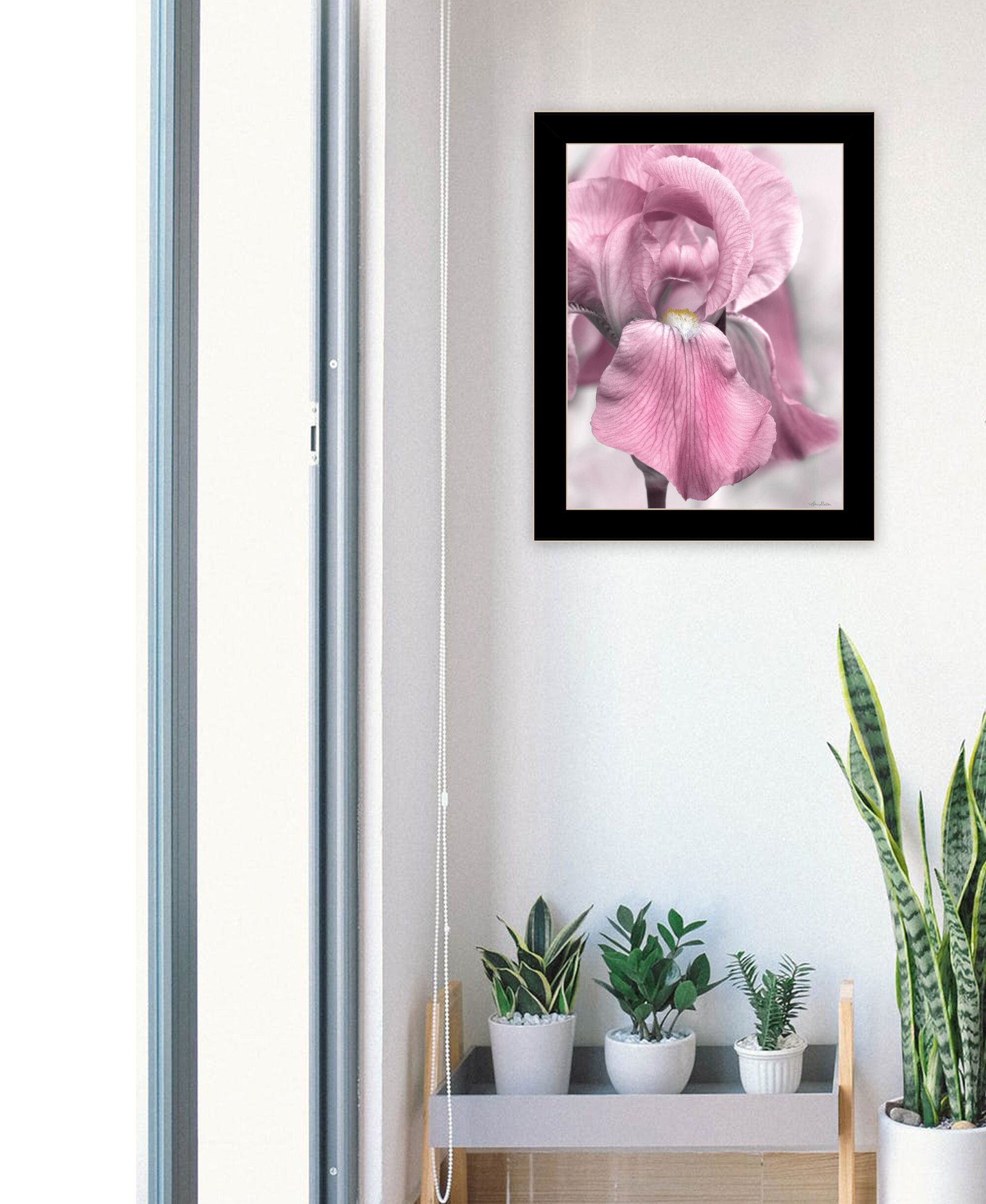Pink Iris Black Framed Print Wall Art - Image 5