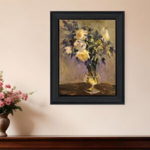 Evening Vase Black Framed Print Wall Art