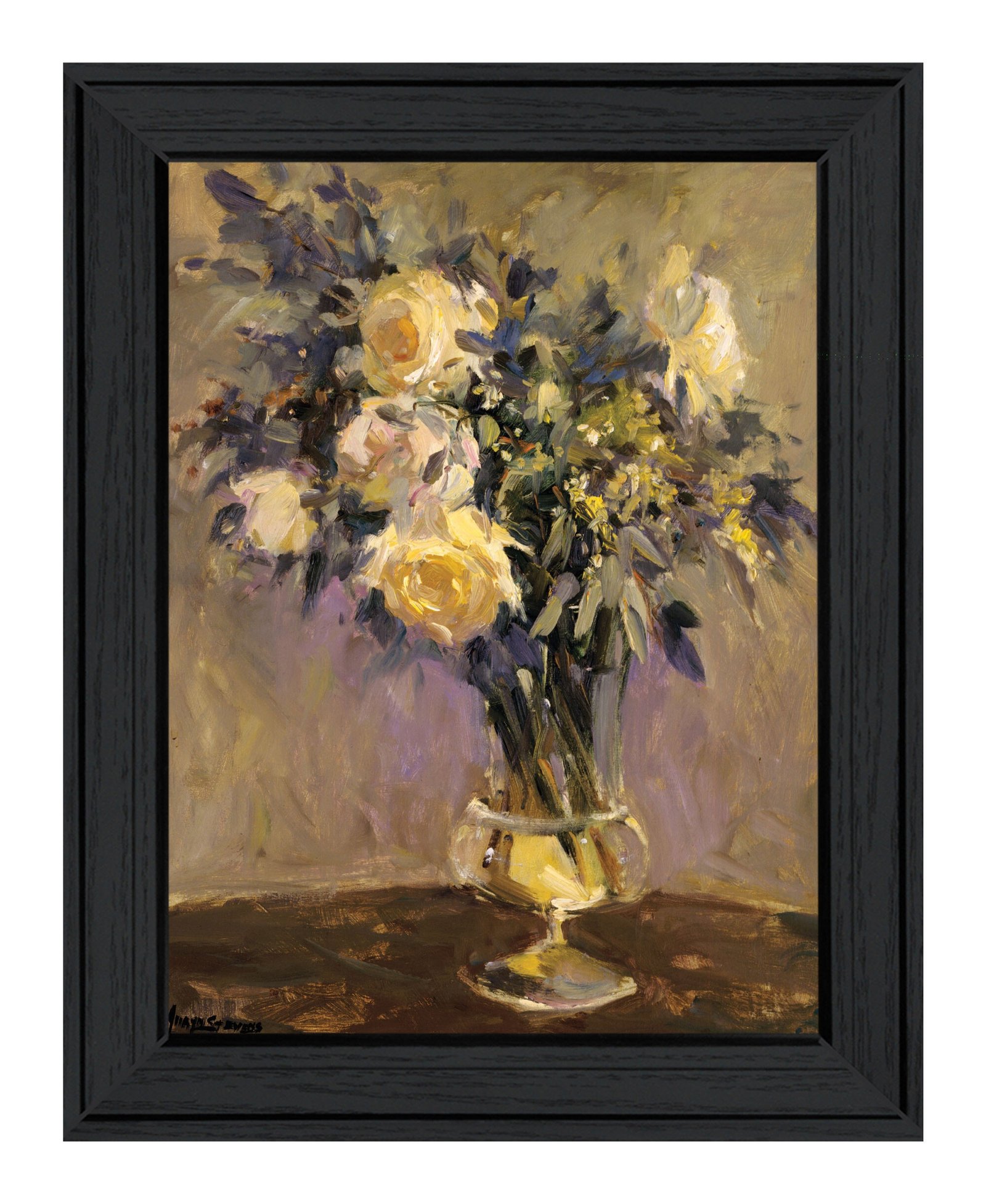 Evening Vase Black Framed Print Wall Art - Image 3