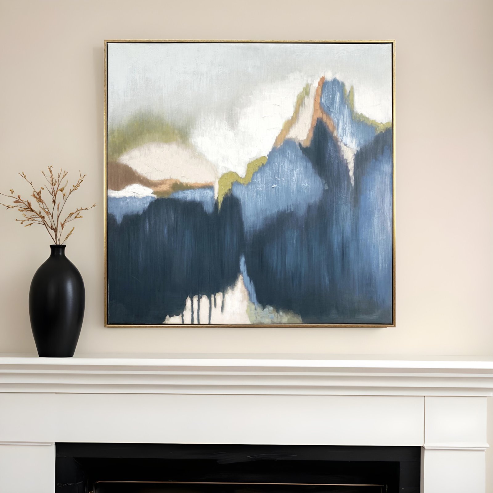 Abstract wall art Painting Vision Gold Floater Frame Canvas Print - Image 2